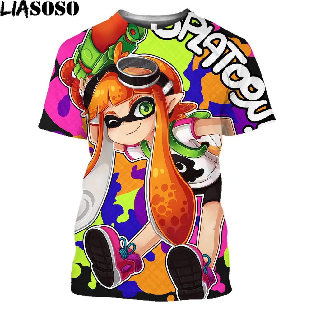 

Splatoon 3D Print T-Shirt Graffiti Shooting Game Streetwear Men Women Funny Oversized T Shirt Harajuku Kids Boy Girl Tees Tops