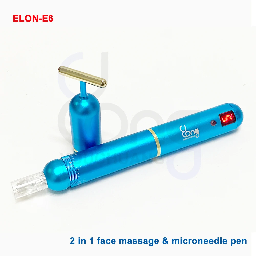 

ELON-YC DermaPen E6 Free OEM LCE Screen Skin Care Beauty Upgraded Version 2 in 1 Massage&Microneedle Derma Pen E6