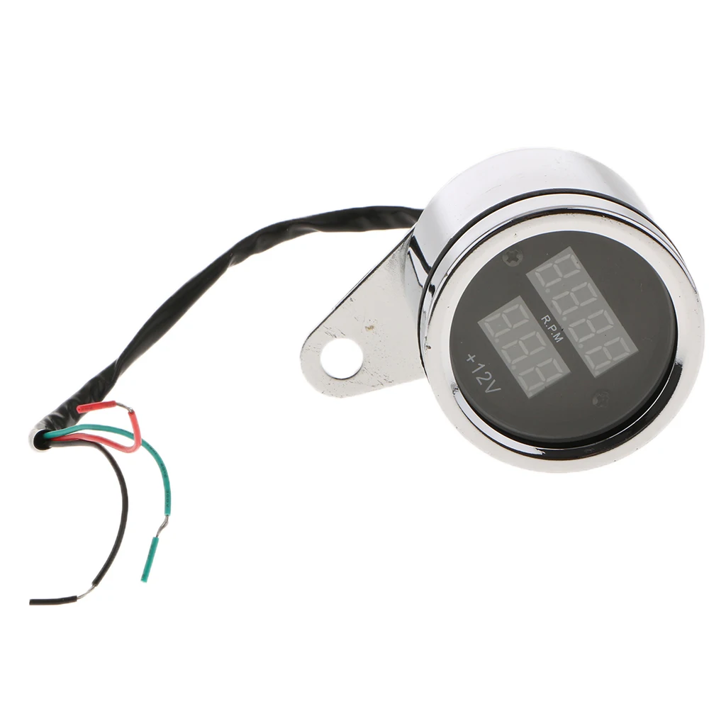 62 мм светодиодный цифровой вольтметр напряжение Тахометр RPM датчик 2 в 1 Guage