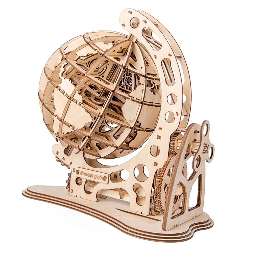 

DIY Crafts 3D Wooden Puzzles Globe Toy Puzzle Jigsaw Building for Adults