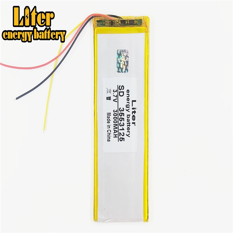 3 линии 7 V 3000mah 3553125 литий полимерный Li Po перезаряжаемый аккумулятор для Mp4 Mp5 PS PAD