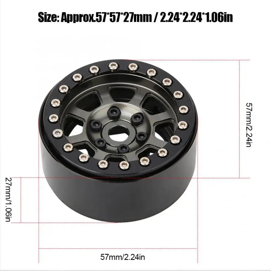 2Pcs 1.9 inch High Quality Aluminum Alloy Wheels Rims Hub RC Replacement Parts for 1/10 Crawler Climbing Car | Игрушки и хобби