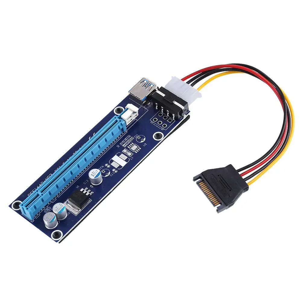 Райзер карта VER 006 PCI E для майнинга биткоинов Express 1x до 16x расширения кабель PCIe USB 3 0