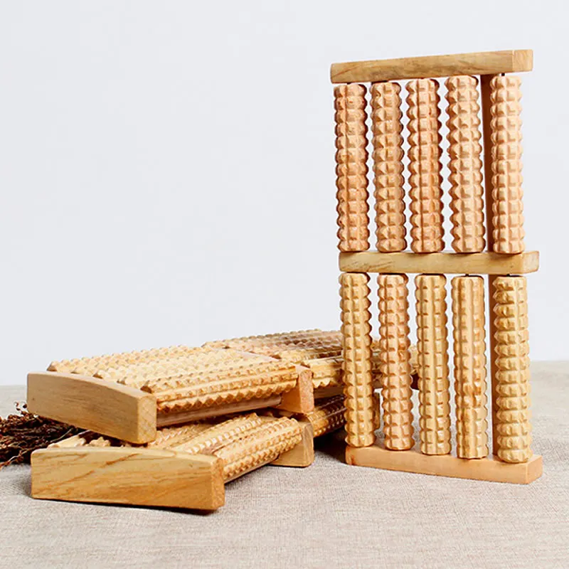 

5 Raw Wooden Roller Foot Massager Health Therapy Stress Relief Relax Massage New 28GA