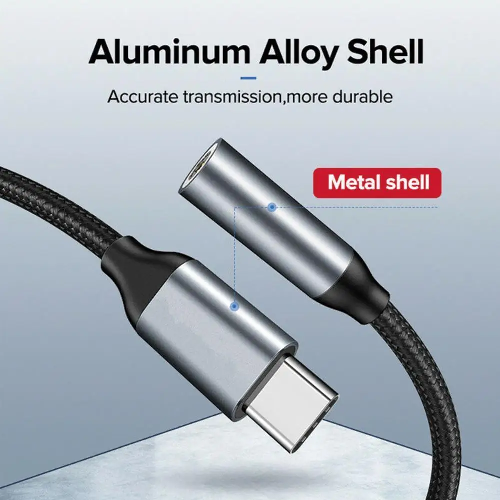 Adaptador de conector de auriculares DAC Tipo C A 3,5 MM, convertidor Adaptador de Cable auxiliar de Audio USBC, Tipo C A 3,5 MM