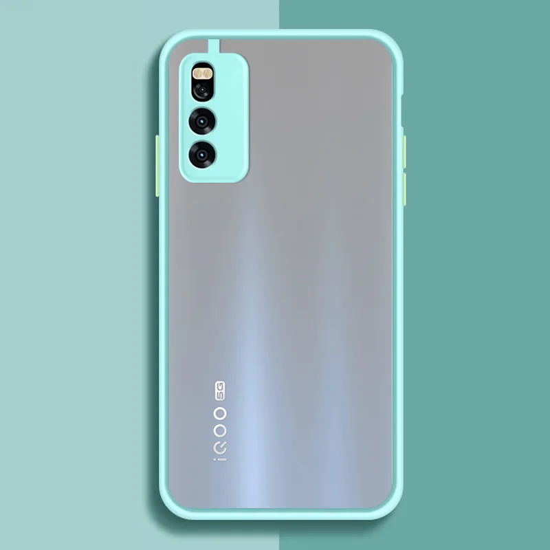 Мятный Гибридный простой матовый чехол для телефона VIVO iqoo neo3 x21 экран/задняя