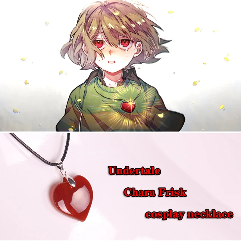 Ожерелье с сердцем для косплея Undertale Chara Frisk Love | Тематическая одежда и униформа