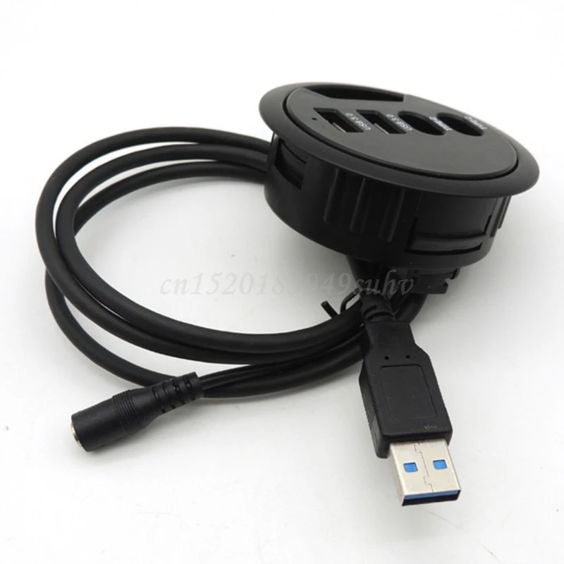 

EU US Mounting In-Desk 4 Ports USB 3.0 USB C Type C Hub Power Adapter Multi Splitter for PC Laptop Computer Cellphone Tablet
