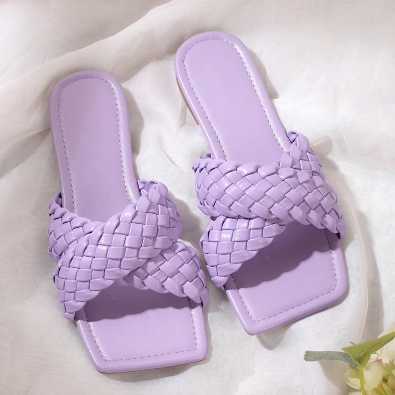 2021 летние INS/модные женские туфли карамельного Цвет клетчатые тапочки с плоской