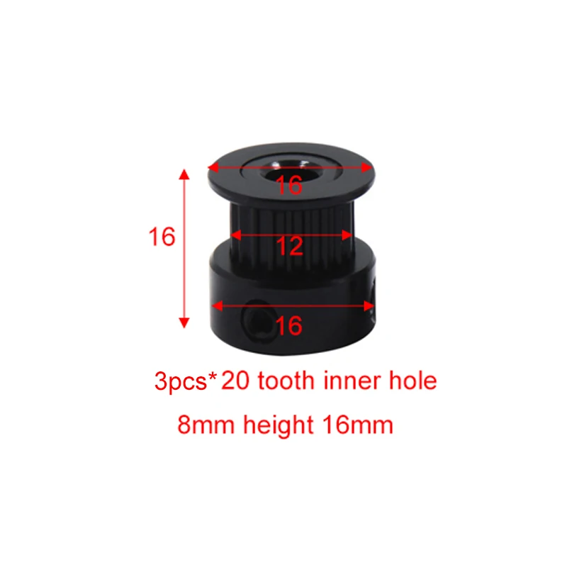 ID8mm ht16mm 20tooth Gt2 зубчатый шкив 6 мм пропускная способность gt2 16 Зуб 20 зубчатый шкив детали 3d принтера - Цвет: ID8mm ht16mm 20tooth