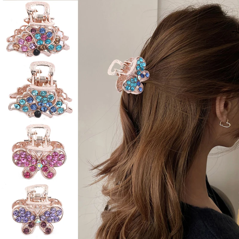 

Plate Hairpin Temperament Butterfly Hairpin Hair Accessories Shiny Rhinestone Clip Korean Version Hairpin Fashionable Headwear