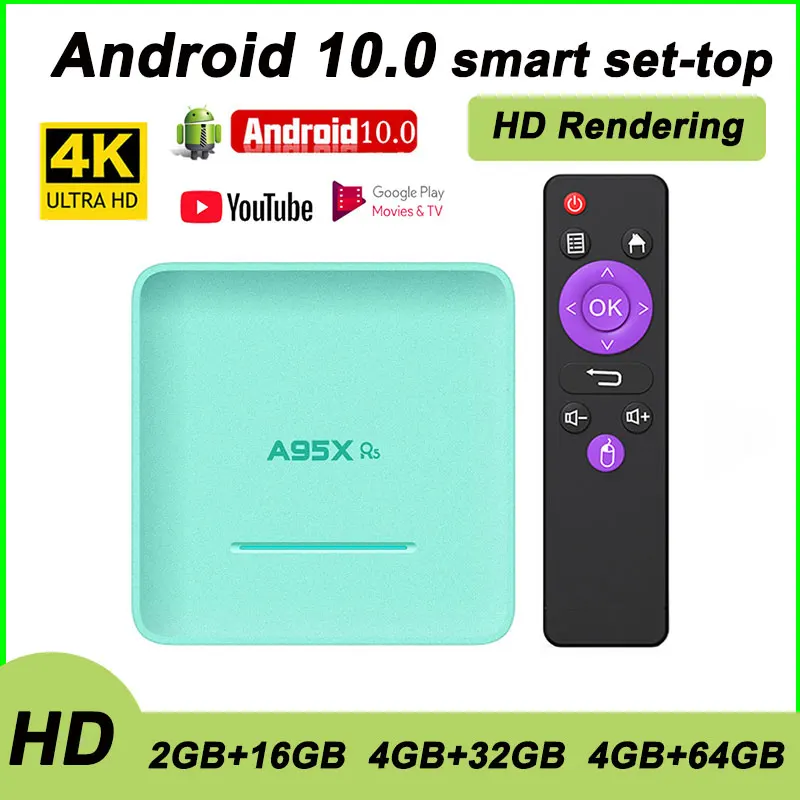 A95X R5 Новый Android10.0 ТВ коробка 32 Гб 64 128 двойной WI FI Bluetooth HDMI 2 0 100 м RK3318 чип 4 к HD медиа