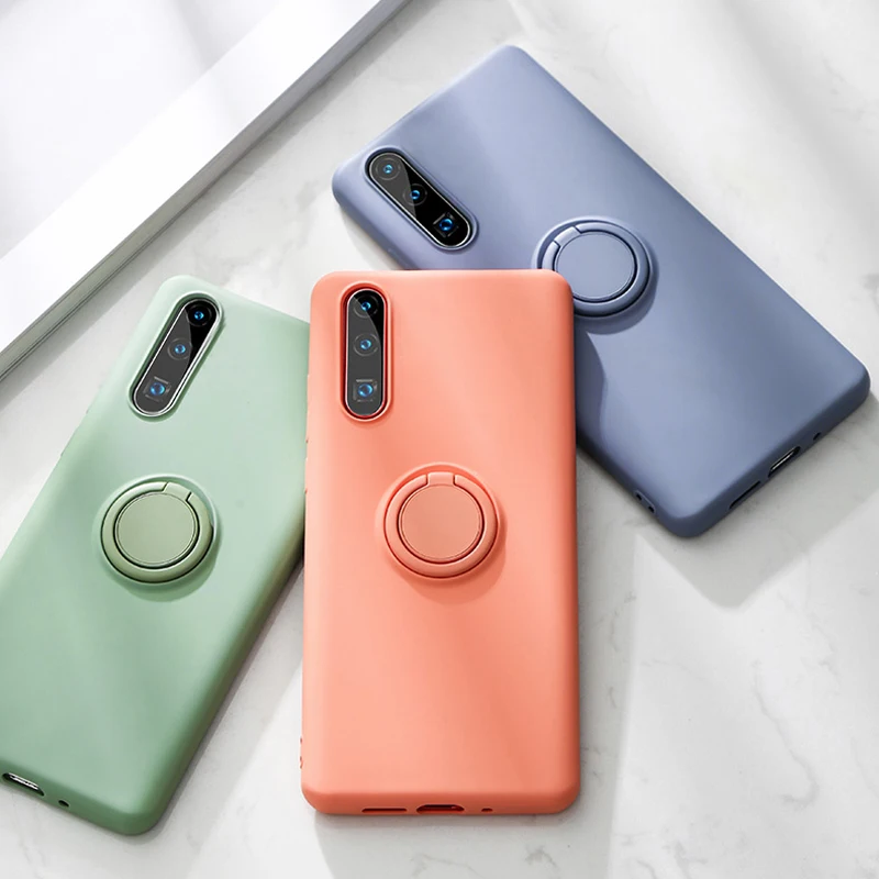 Мягкий силиконовый чехол для huawei P20 Lite Pro P30 mate 20 с металлическим кольцом, противоударный защитный чехол для huawei P20Lite, чехол s P 20