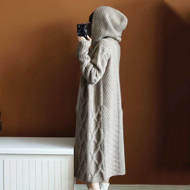 Свободный кардиган с длинными рукавами модный свитер пальто длинный