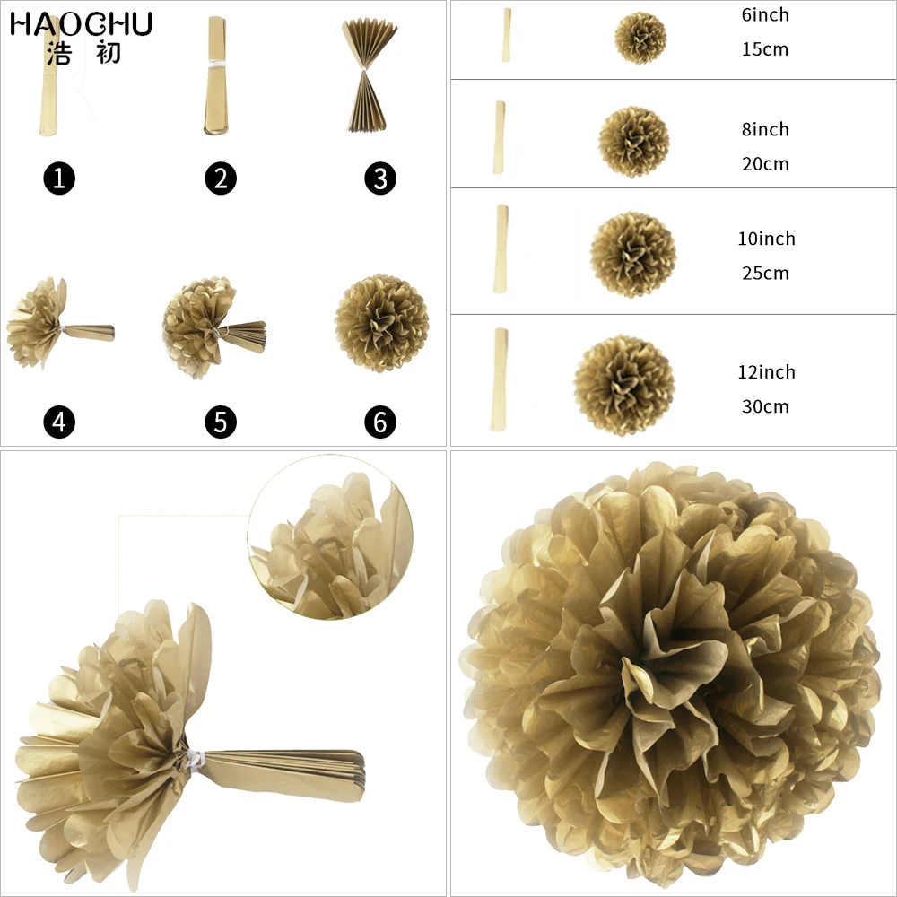 16 шт./лот Китайские бумажные фонарики фонарь ткань Pom Poms различные размеры
