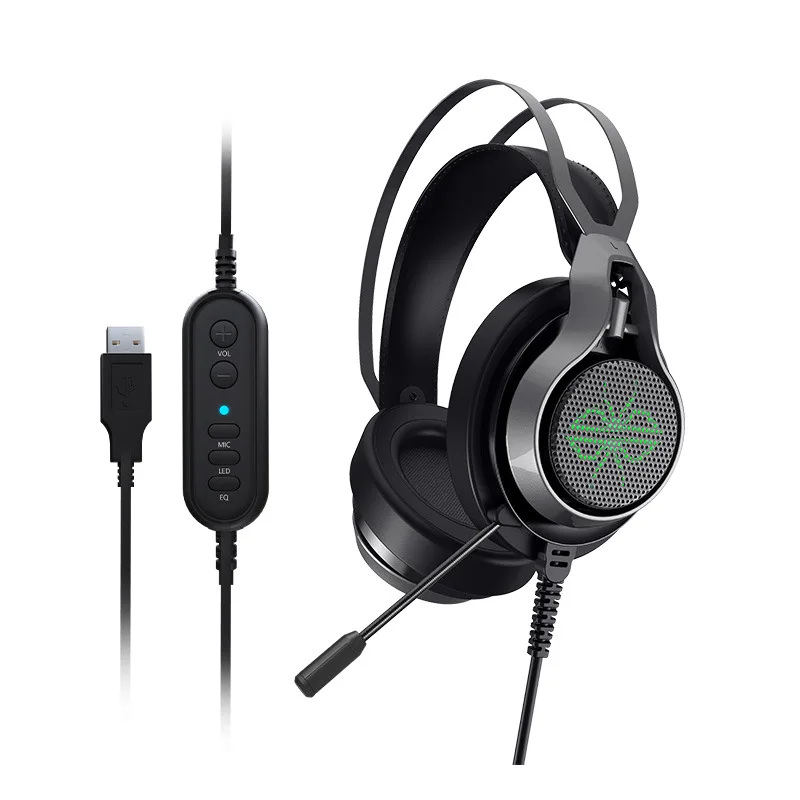 

USB 7,1 игровая гарнитура с Виртуальным объемным звуком наушники с микрофоном для ПК компьютер Xbox One профессионального геймера светодиодный с...