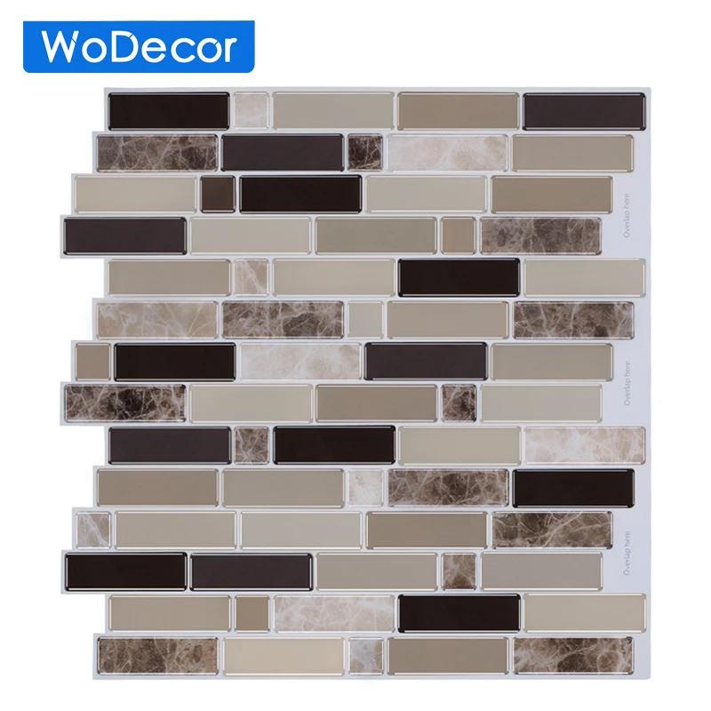 

WODECOR 12"x12" Peel And Stick Tiles 3D Wallpaper for Modern Home Decor,Anti-Mold Stick on Backsplash Tile for Kitchen
