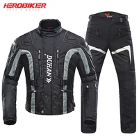herobiker mens motorcycle jacket waterproof chaqueta summer motocross jacket pants moto cycling suit body protector reflective