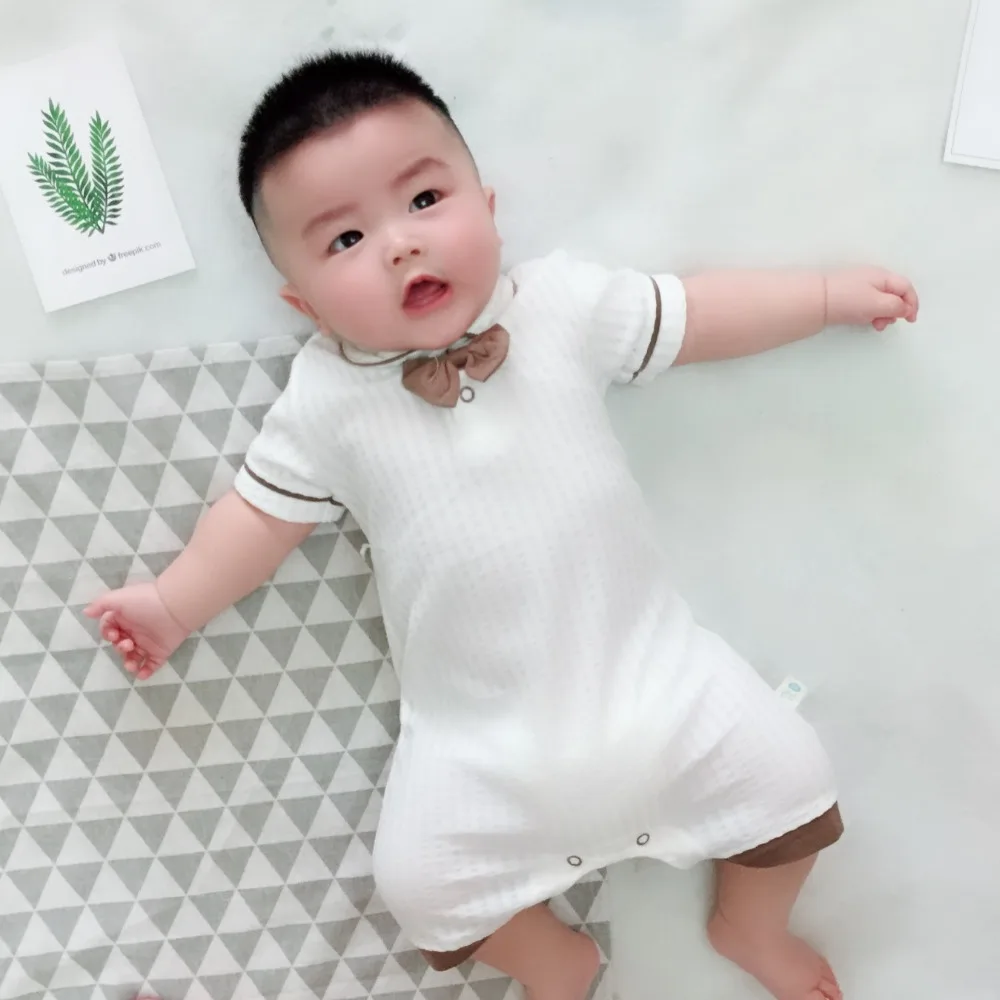 Летний Новый Стиль Детский комбинезон с короткими рукавами для мальчиков и