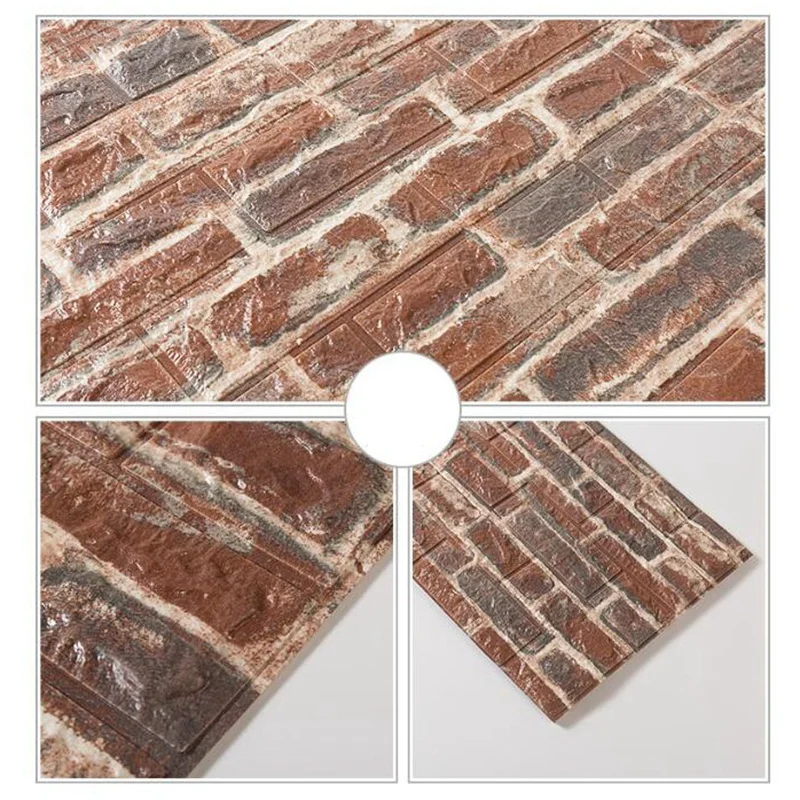 

LBER 5Pcs Antique Brick Pattern 3D Wall Stickers Are Used for Living Room, TV Background, Bedroom and Other Decoration