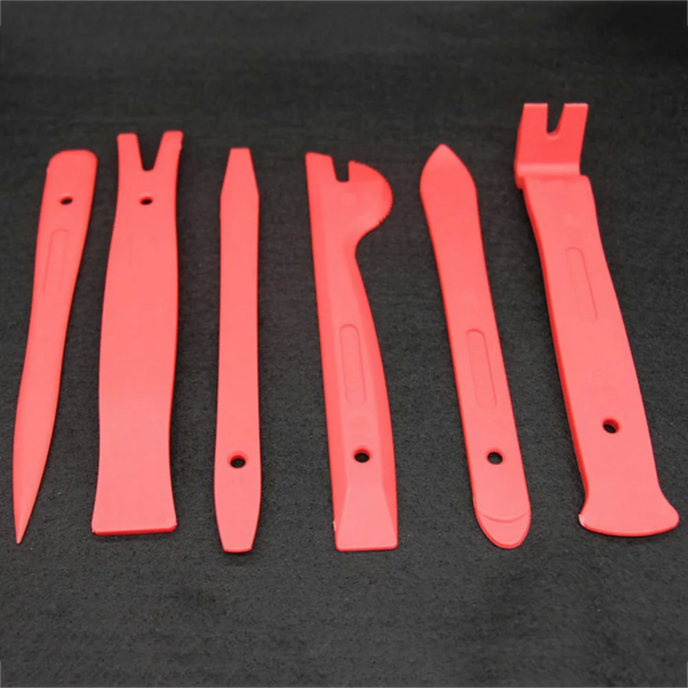 

19pcs Auto Car Radio Panel Door Clip Panel Trim Dash Dashboard Head Unit Audio Removal Installer Pry Kit Repair Hand Tool Red