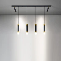 italian style light luxury chandelier black dining table room lamp nordic minimalist long strip lighting bar indoor lighting