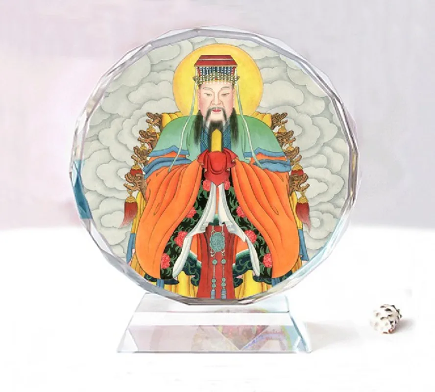 

Jade Emperor Double sided crystal Buddha ornaments, Exquisite creative birthday gift commemorative crafts