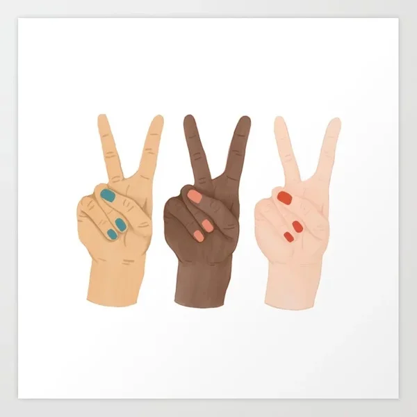 

Vintage Retro Tin Sign Peace Hands Art Print Art Poster Plaque Home Wall Decor