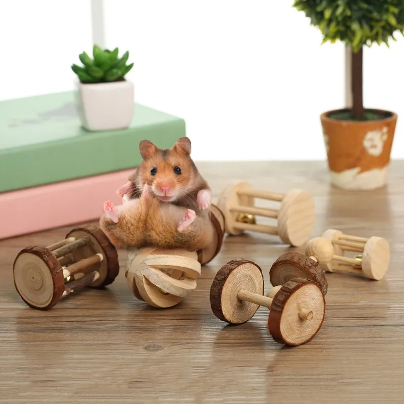 Небольших домашних животных хомяк свинки игрушка натуральные деревянные