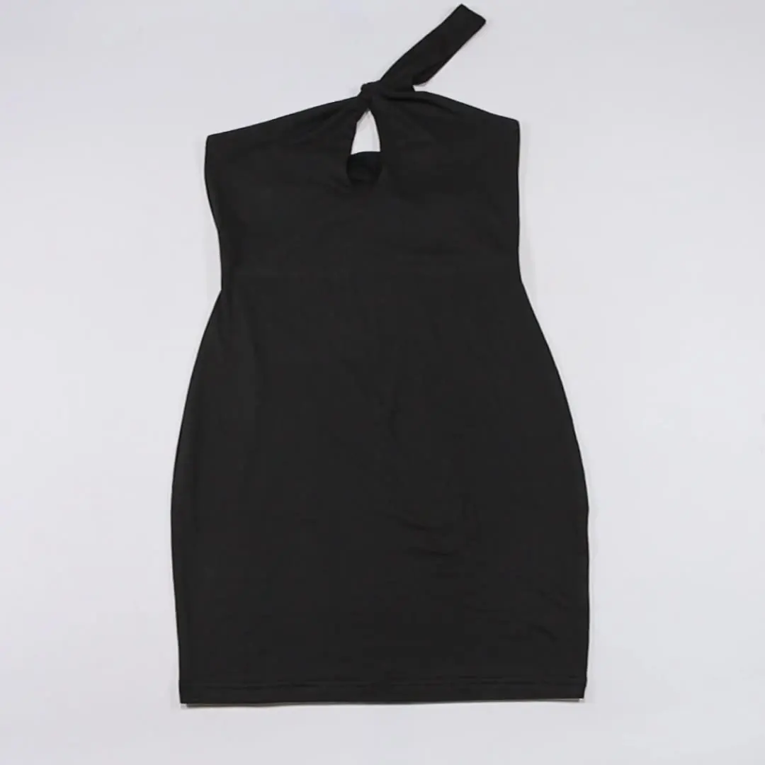 

Solid Off shoulder Hollow Out Bodycon Mini Dress Women Casual Dresses