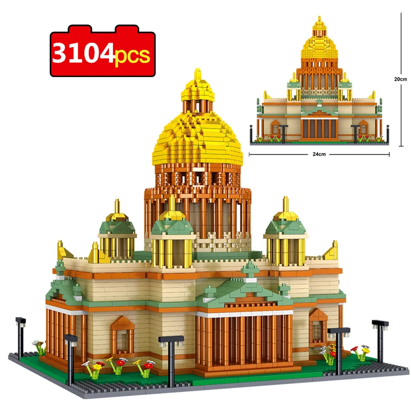 

3104 шт., Детский конструктор «сооружение мира»