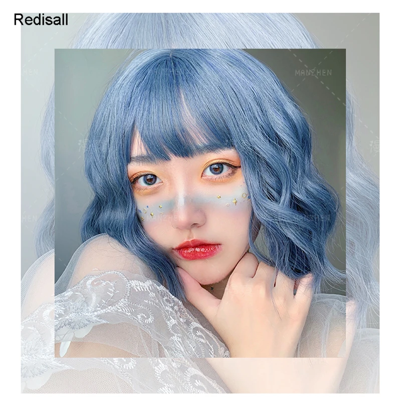 Парик Лолиты в стиле Харадзюку короткие вьющиеся волосы милые волнистые