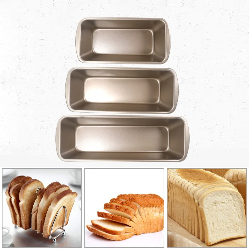 

Non Stick Baking Toast Boxes Golden Carbon Steel Bakeware Loaf Pan Cheese Mousse Brownie Baking Cake Mold Pastry Cooking Tools