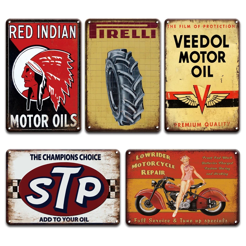 Индийский Питания смазки и укупоривание моторных масел металлический знак