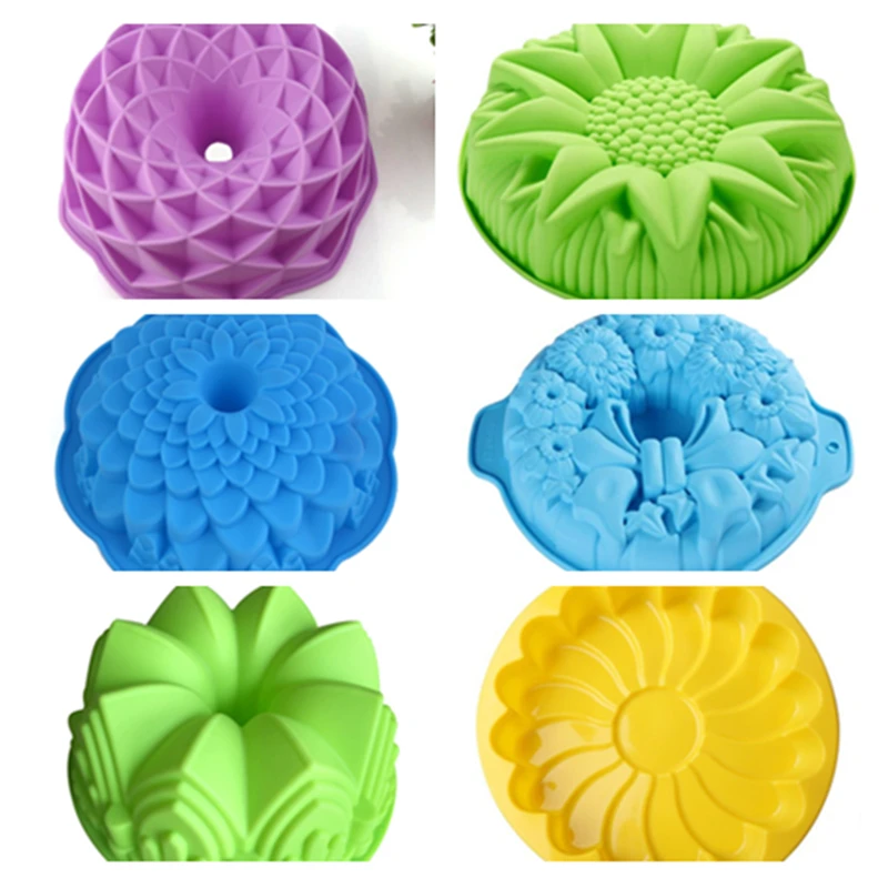 

Silicone Big Cake Molds Flower Crown Shape Cake Bakeware Baking Tools 3D Bread Pastry Mould Pizza Pan DIY Birthday Wedding Party