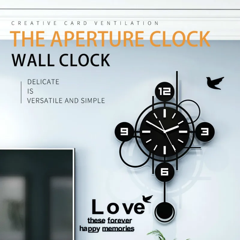 

Nordic Clock Wall Clocks Pendulum Decorated Modern Design Room Watch Wall Art Paintings Home Decor Horloge Free Shipping WF