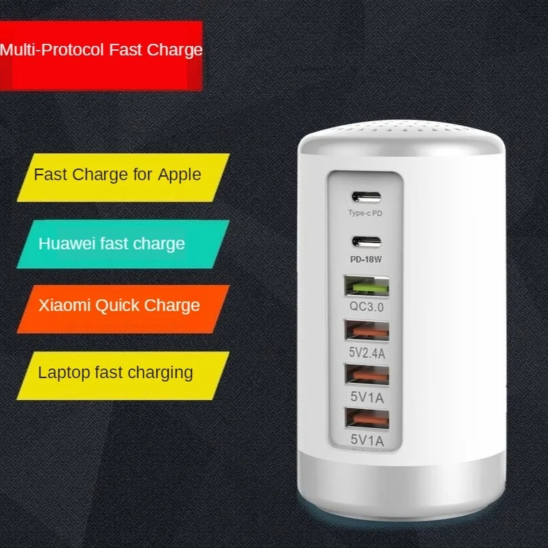 

Автомобильное зарядное устройство LAMJAD с 6 USB-портами, 65 Вт, 2,1 А