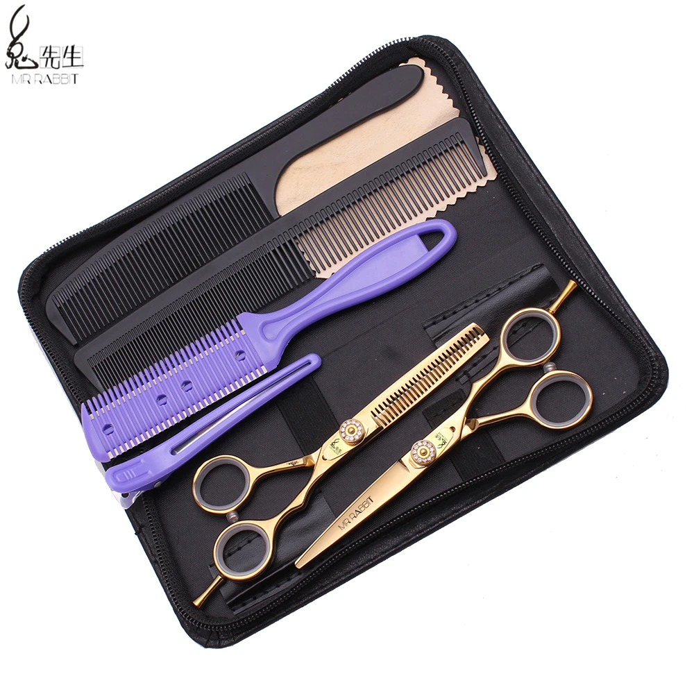 Набор для стрижки с сумкой ножницы волос из нержавеющей стали Mr Rabbit 5 дюйма