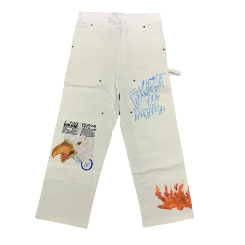 

22SS High Street Tooling 100% Cotton EU Size Cactus Jack Pants Men Women Streetwear Four Seasons Genshin Impact Techwear