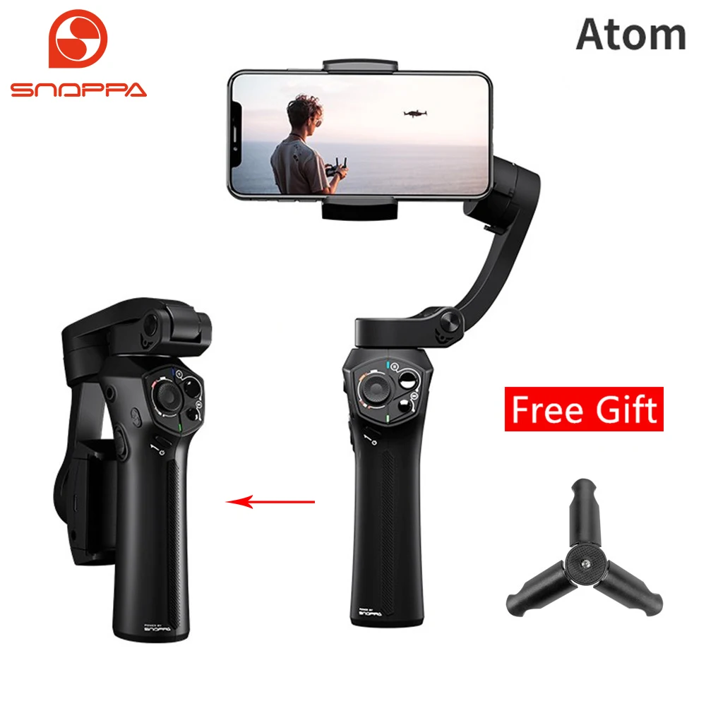 Складной 3 осевой Карманный стабилизатор Snoppa Atom Ручной Стабилизатор для iPhone Samsung