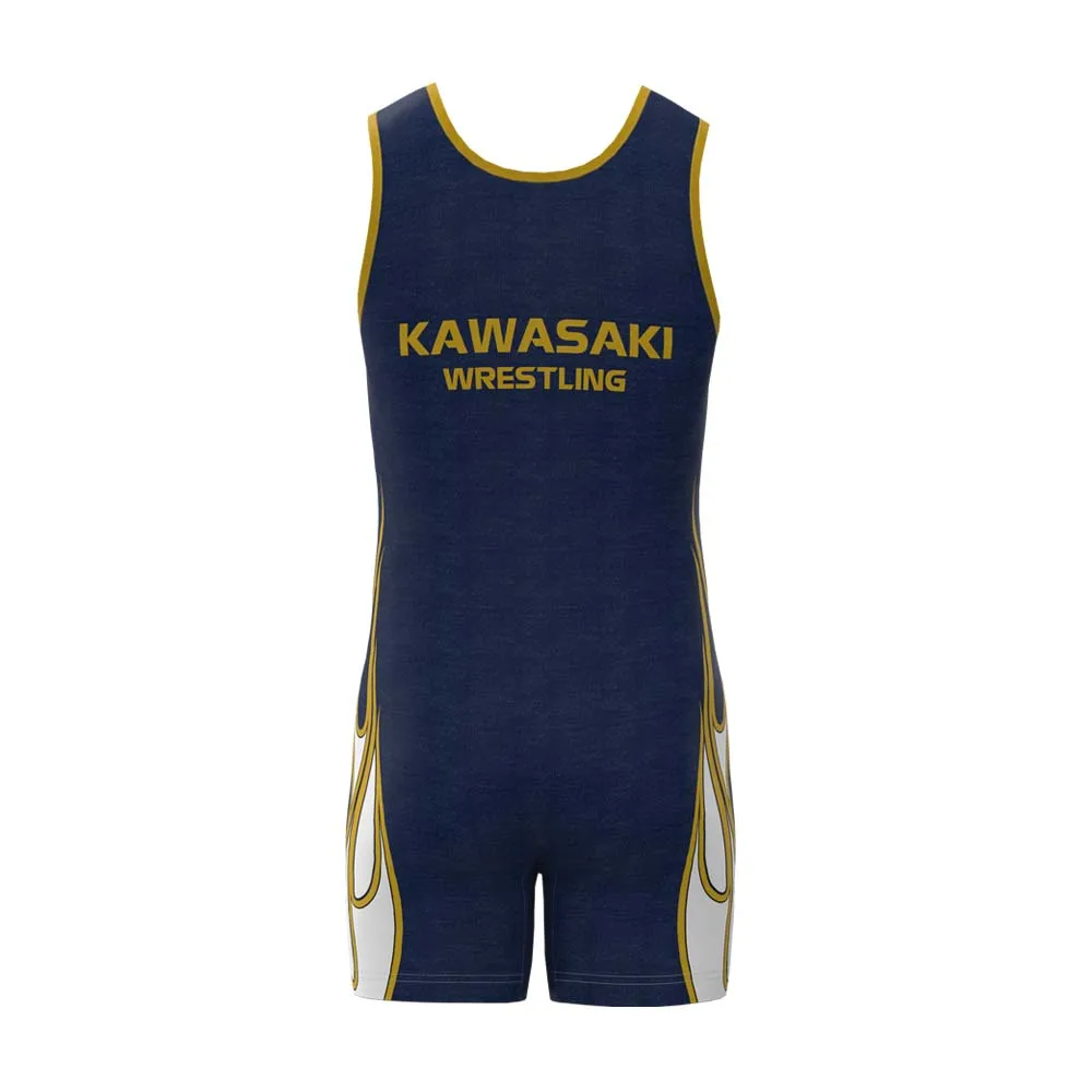 Kawasaki Sublimated Wrestling Singlet for Men and Youth, Power lifting and Exercise Equipment MMA Wrestling Cloth Underwear