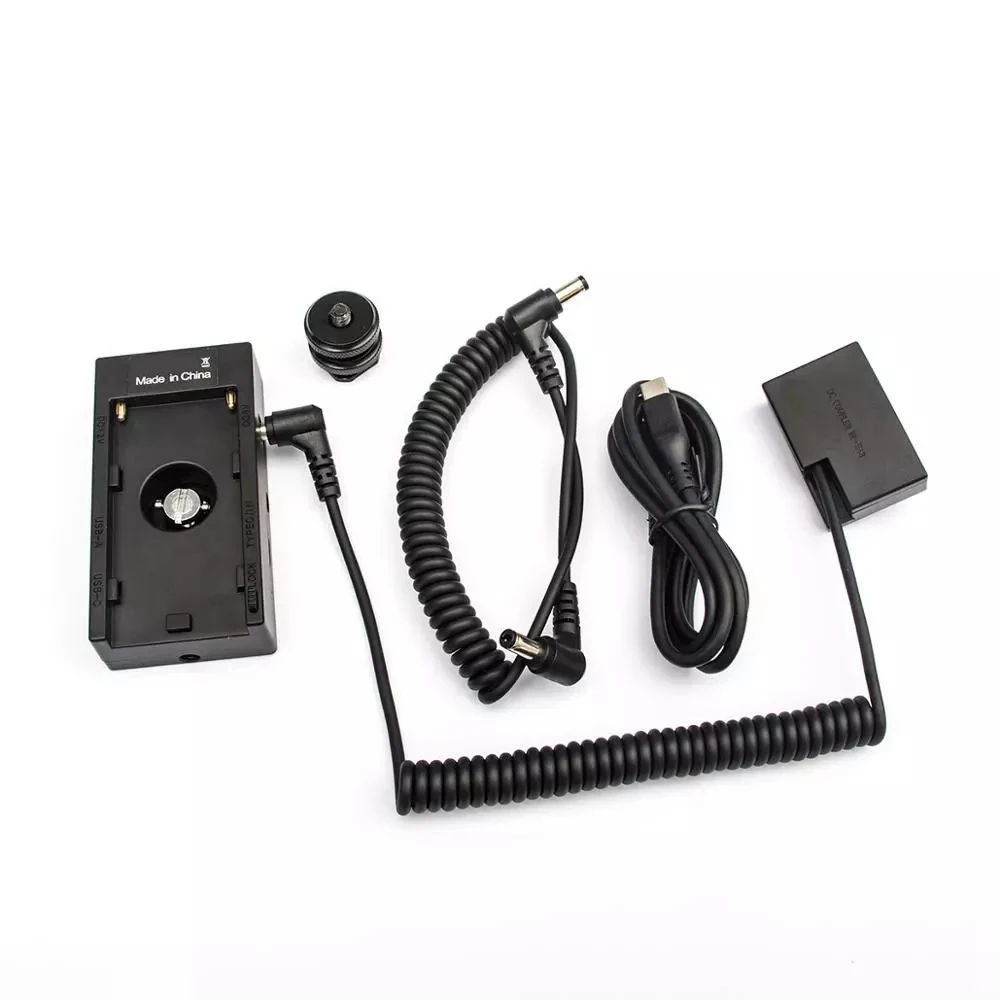 

NP-F970 F750 Battery Plate Holder Adapter with Dual USB Interface + LP-E17 Dummy Battery Coupler for Canon