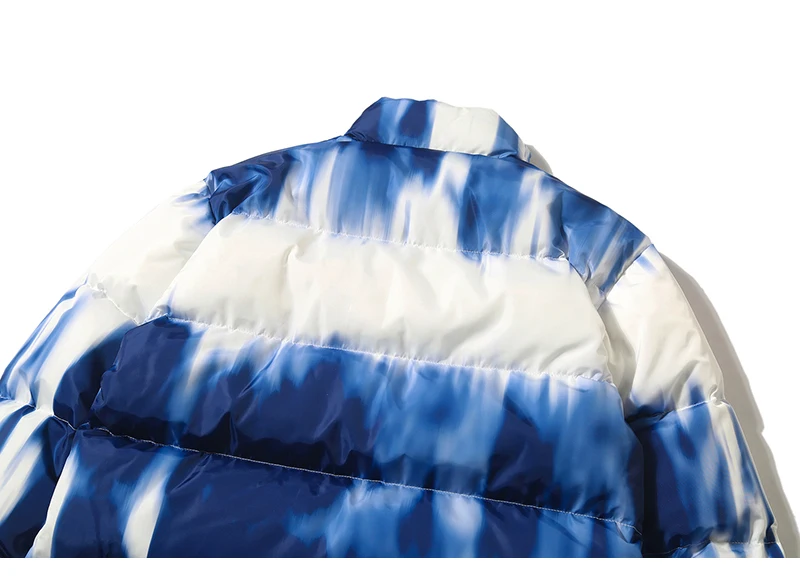 Иллюзия Tie Dye Puffer стеганая зимняя куртка мужская парка хип-хоп уличная куртка пуховик пальто Верхняя одежда ветровка мужская верхняя одежда