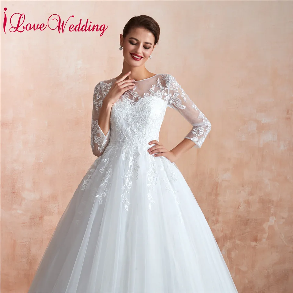 Женское свадебное платье It's yiiya белое мусульманское с длинным рукавом на заказ