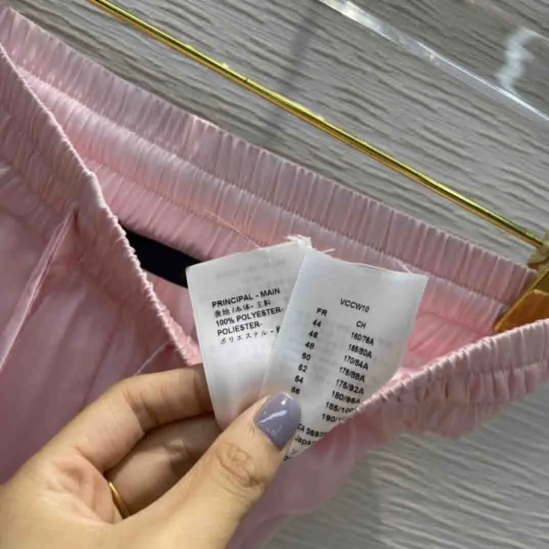 

Luxury Brand Pink Sport Pants for Women Summer 2021 Drawstring Design High Waist Jogging Pants Holiday Leisure Slim White Pants