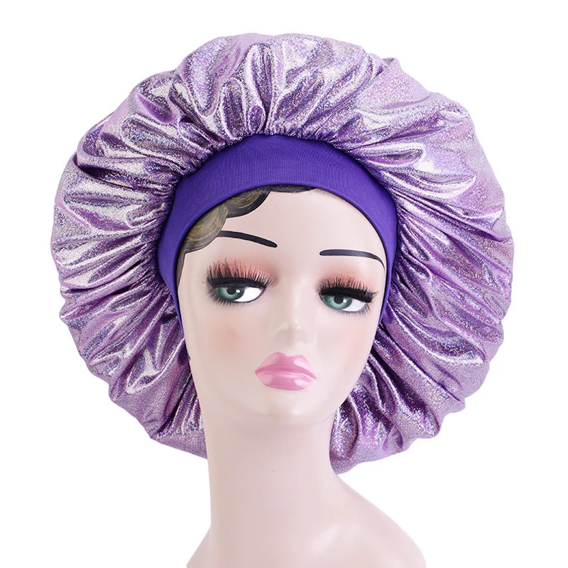 

New Big Size Women Nightcap Satin Silky Bonnet Sleep Cap Hair Care Bonnet Hat Unisex Women Men Head Cover Hair Accessory
