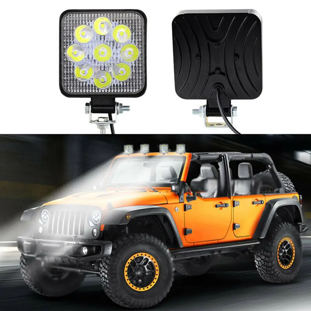 2 шт. квадратные Автомобильные светодиодные лампы 27 Вт 9 светодисветильник Дов 12/24