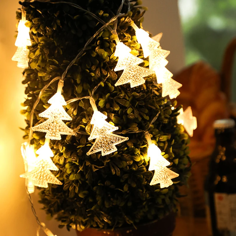 2 м теплый белый/белый 20 Led Рождественская елка форма огни Питание от батареи