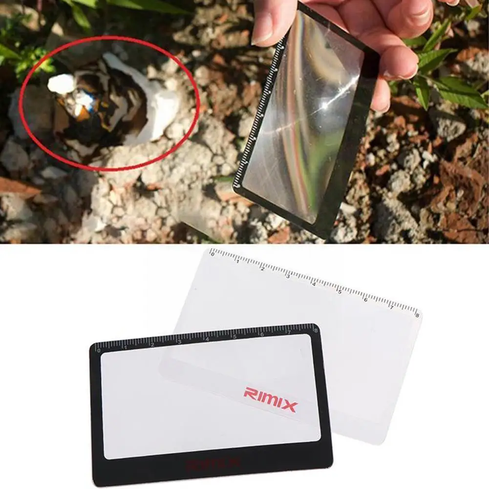 

1pcs New 8.5 X 5.5cm 3 X Magnifier Magnification Magnifying Size Glass Pocket Card Magnifying Lens Credit Fresnel Transpare O8o8