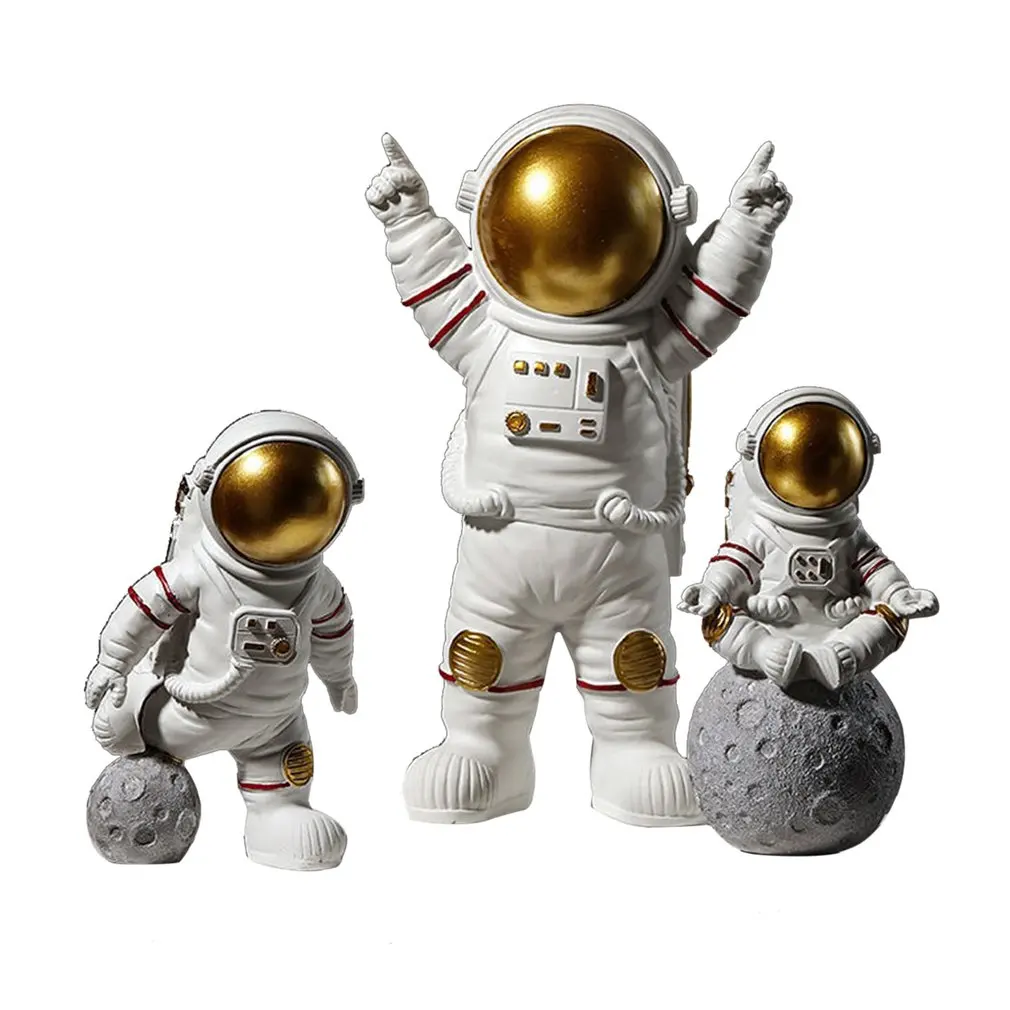 

1/3pcs Nordic Astronaut Figurines Resin Sculpture Modern Home Decor Miniatures Table Ornaments Cosmonaut Figure Home Decorative